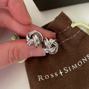 Ross & Simons sterling silver knot stud earrings